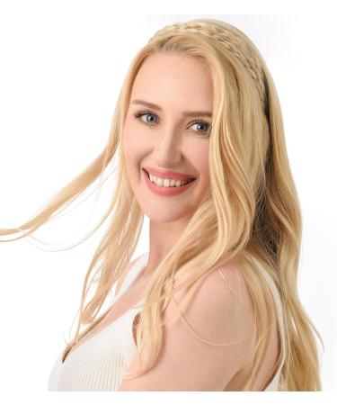BOBIYA Double Three Strand Synthetic Hair Braided Headband Plait Headband for Women Girl (Ginger Blonde) - Buy Online on GoSupps.com