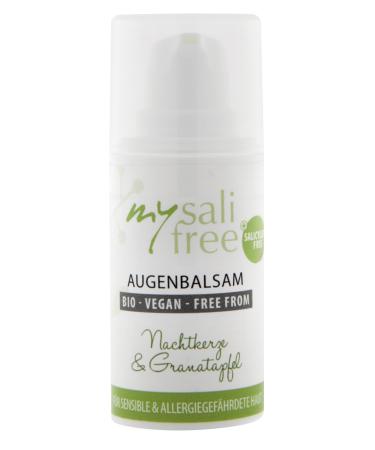 mysalifree organic eye balm intense anti-wrinkle eye cream for sensitive skin with pomegranate & night candle 15ml unique worldwide 100% certified biocosmetics organic + vegan + free from