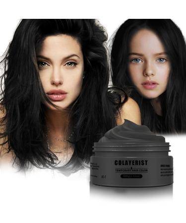 Temporary Washable Hair Color Wax Black Hair Dye for Kids Makeup Paint Wax for Parties or Cosplay No Mess Hair Coloring