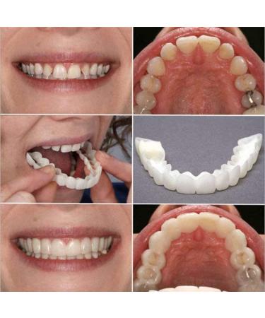 Dental prosthesis cosmetics immediate false teeth silicone at the top and bottom for women and men removable natural temporary tooth facets to brighten the teeth