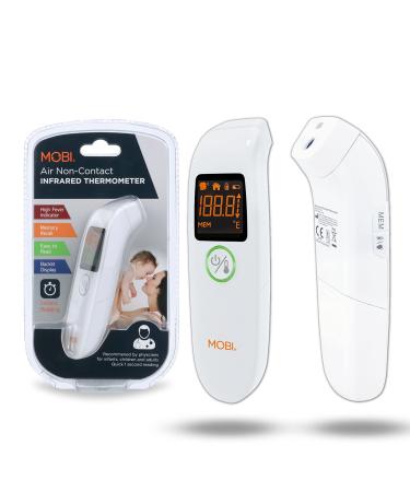 MOBI Air Non-Contact Forehead Thermometer w/Integrated Distance Sensor  Smart Medication Reminder & Memory Recall  Fever Thermometer  Forehead Thermometer  Digital Baby Thermometer  Body Temperature