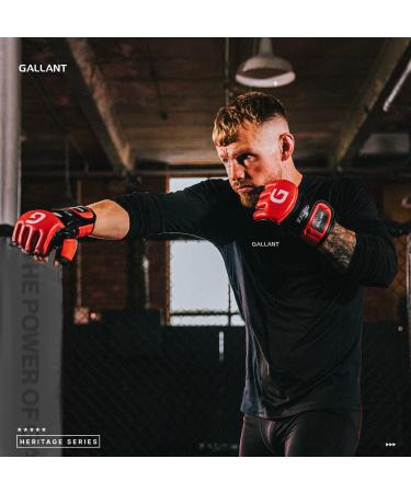 Shop Gallant MMA Gloves Heritage Series - Shockproof Sparring Gloves for Men & Women | PU Leather Ventilated Open Dex-Cut Palm - Perfect for Martial Arts Boxing Muay Thai Kickboxing - Red/Black - Buy Online on GoSupps.com