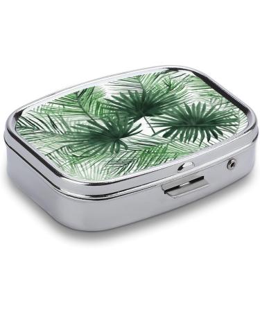 Transparent Palm Leaf Pill Box - 2 Compartment Medicine Organizer | Portable & Decorative Pill Case for Travel - Buy Online on GoSupps.com