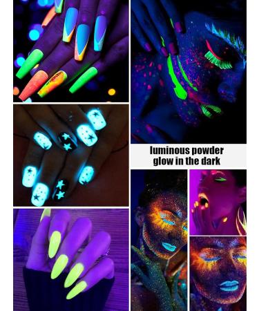 Ebanku 12 Vibrant Neon Nail Glitter Powder - Rainbow Nail Art Decoration for Stunning Gel Nails | International Shipping Available - Buy Online on GoSupps.com