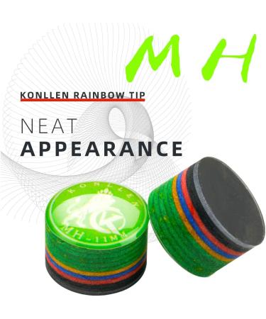 KONLLEN Rainbow Billiards Tip - 14mm-S-Black Pigskin Cue Head Accessory - Buy Online on GoSupps.com