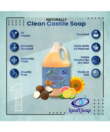 Citrus Antibacterial Pure Castile Soap - Vegan Non-GMO 1 Gallon | Face Hand & Body Wash for Dry & Sensitive Skin - Made in USA - Buy Online on GoSupps.com