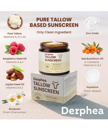 Natural Beef Tallow Sunscreen SPF 50 Daily Sun Care for Extremely Sensitive Acne-Prone & Kid-Safe Skin Non-Toxic Sunblock with 22% Non-Nano Zinc Oxide Clean Formula for Face & Body Sunscreen - Crepey Skin 2.12 Fl Oz (  - Buy Online on GoSupps.com