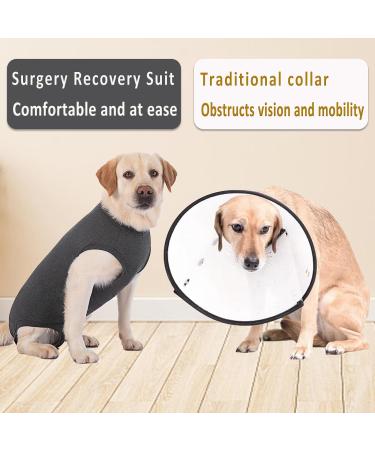 Dog Surgery Recovery Suit | Medical Pet Shirt for Male/Female Dogs | Spay Alternative | Protect Wounds | XS Grey - Buy Online on GoSupps.com