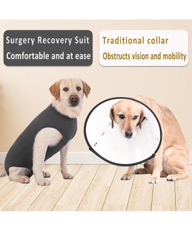 Axcimond Dog Recovery Suit Dog Onesie After Surgery Female Male Small Medium Large Dogs Surgical Recovery Suit Doggie Onesie Prevent Licking Spay Suit Chien Post Operation Dog Cone Collar Alternative M Grey - Buy Online on GoSupps.com