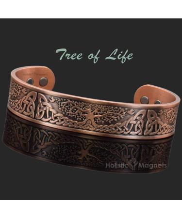 Holistic Magnets Copper Magnetic Bracelet for Arthritis & Tendinitis Relief - Celtic Tree of Life Design (19.5-22cm) - Buy Online on GoSupps.com