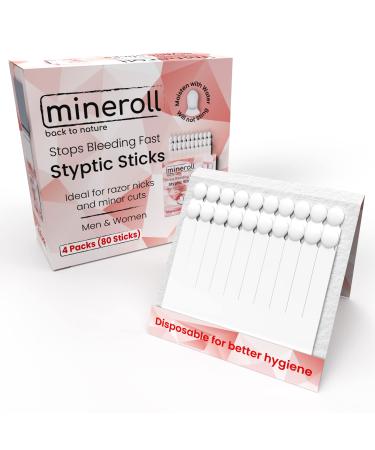 Mineroll styptic stick razor accessories (4 packs 80 pieces) stops bleeding for shaver notes and smaller cuts for men and women hygienic and ideal for hairdressers and personally 1 - Buy Online on GoSupps.com