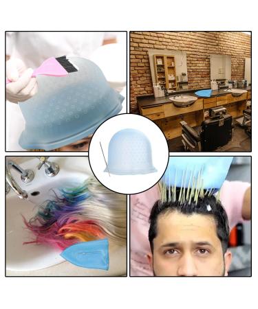 Reusable Silicone Highlight Cap with Half Arch Holes | Streak Hood Set with Metal Hooks | Blue Highlights Dye Stain Tool - Buy Online on GoSupps.com