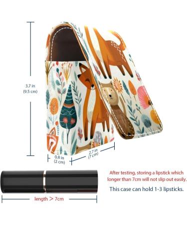 Colorful Fox Leather Lipstick Case | Mini Lip Gloss Organizer with Mirror - Perfect for Travel | J211v2eahr - Buy Online on GoSupps.com