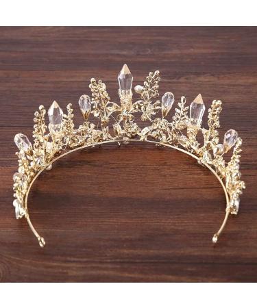 Bmirth Baroque Crown and Tiara - Gold Crystal Pearl Wedding Queen Crown for Women and Girls - Buy Online on GoSupps.com