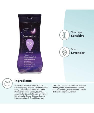 Summer's Eve Lavender Night-Time Cleansing Wash for Sensitive Skin - 12 fl oz - Buy Online on GoSupps.com