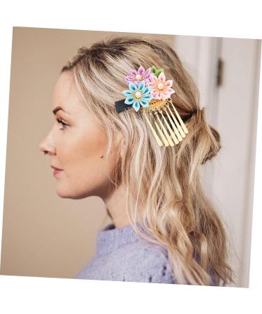 FOMIYES Hairpin Chinese Wedding Decoration Bridal Headpieces for Wedding Bridal Hair Pin Wedding Hair Clip Bridal Hair Accessories Tassel Trim Little Daisy Girl Child Plastic Japan 9X6X2CM Pink Sky-blue Violet - Buy Online on GoSupps.com