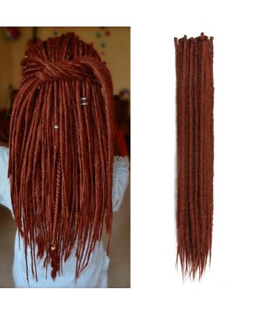 Dsoar thin 0.6cm long synthetic dreadlock extensions Handmade 24 inches 20 strand crochet hair long crochet braids hip-hop Style soft dreads hair extensions 24inch-a color 350#