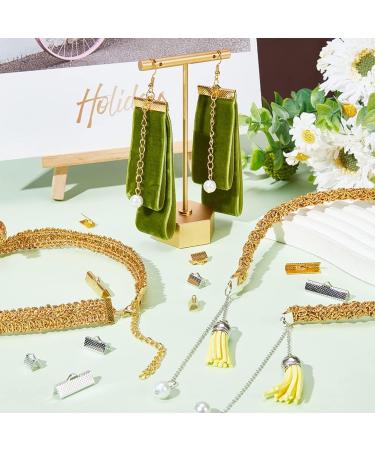 PandaHall 100Pcs Mixed Color Ribbon Clamp End Crimps Set for Jewelry Making - Assorted Sizes 8-25mm, 2 Colors - Buy Online on GoSupps.com