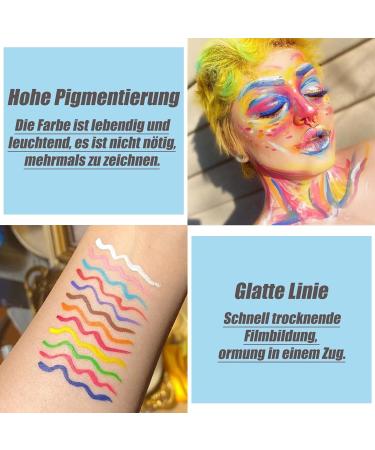 EONFAVE Liquid Eyeliner Matte 2 Color Liquid Eyeliner Stick Quick Drying & Waterproof High Pigmentation & Candy Color Eye Makeup Smooth Line & Fine Feather Blue + White - Buy Online on GoSupps.com