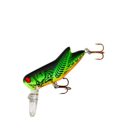Rebel Lures Crickhopper Cricket/Grasshopper Crankbait Fishing Lure, 1 1/2 Inch, 1/4 Ounce Crickhopper (3/32 oz) Fire Tiger
