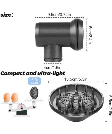 2-in-1 Diffuser & Adaptor for Dyson Airwrap Styler | Convert to Hair Dryer | Compatible with HS01, HS03, HS05 | Black - Buy Online on GoSupps.com