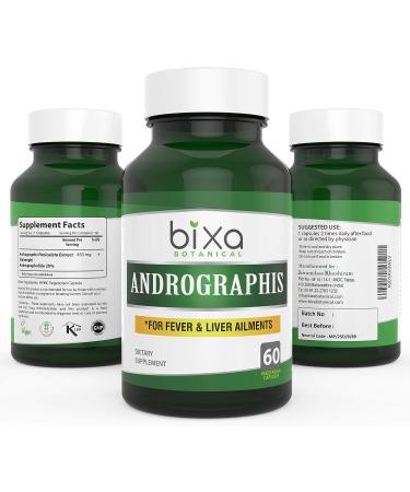 Bixa BOTANICAL Andrographis Extract 20% Andrographolide 60 Veg Capsules - Natural Liver Tonic & Immunity Support Supplement - Buy Online on GoSupps.com