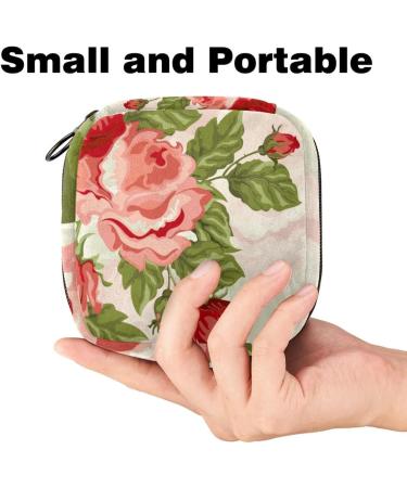 Portable Women's Menstrual Cup & Tampon Bags - Elegant Floral Design for Teen Girls - Buy Online on GoSupps.com