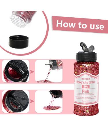 Hemoer Pink 100g Holographic Horny Sequins - Premium Glitter for Face Resin Nails Body & Crafts | Festival & Art Supplies - Buy Online on GoSupps.com