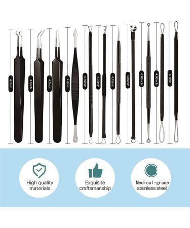 Pimple Popper Tool Kit 11 Pcs - Blackhead Remover and Pimple Extractor Tools with Metal Case for Quick and Easy Removal of Blackheads, Pimples, Whiteheads, Zits - Facial and Nose Care - Buy Online on GoSupps.com