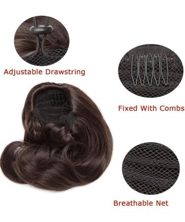 Hepburn Hair Bun Scrunchie Dark Brown Updo Extension - Bridal Chignon Wig Ponytail - Buy Online on GoSupps.com