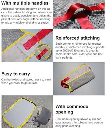 Toileting Patient Lift Sling Transfer Belt Full Body Patient Lift Sling with Four Point Support Full Body Sling for Transfer from Bed to Wheelchair Recliner Maximum Load Bearing 510 LbsV M - Buy Online on GoSupps.com