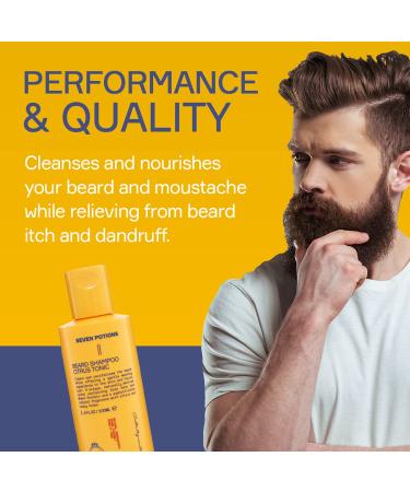 Seven Potation Shampoo Bar for Men - Gentle Vegan Citrus Tonic (100ml) for Itch-Free Clean Beard - Natural & Cruelty-Free - Buy Online on GoSupps.com