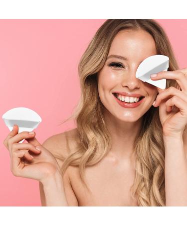 MOTZU 12-Piece Pure Cotton Powder Puff for Contouring - Triangle Wedge Shape, 2.76 inch Size with Strap - White & Black - Buy Online on GoSupps.com