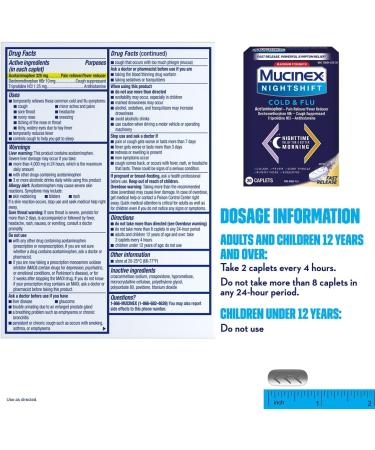 Mucinex Nightshift Cold & Flu Maximum Strength Caplets - Powerful Nighttime Relief - Buy Online on GoSupps.com