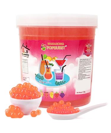 WaNaHong Popping Boba Pearl 1.3 KG Dessert Toppings Prosecco and Cocktails (Peach)