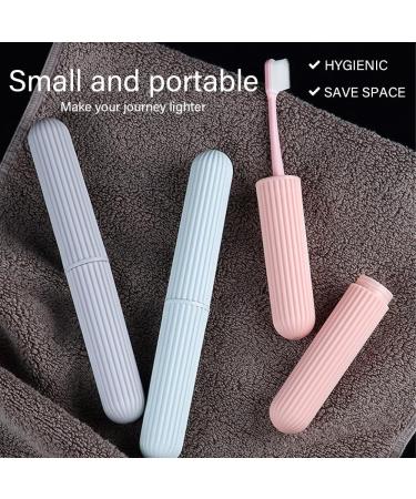 Eco-Friendly Travel Toothbrush Set - 4 Pieces with Protective Covers (Pink & Green) for Home & Travel - Buy Online on GoSupps.com