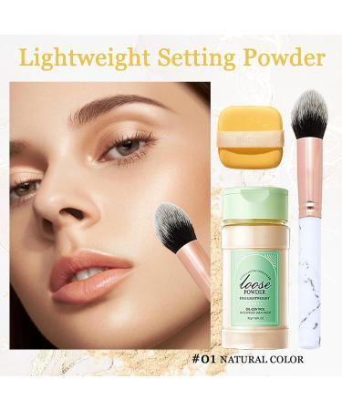 Lightweight Waterproof Translucent Setting Powder | Long-Lasting Matte Finish with Brush & Puff - Natural Color for All Skin Types - Buy Online on GoSupps.com