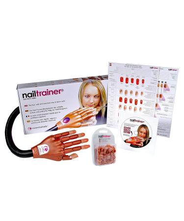 Essential Nails Nail Trainer Practice Hand INCLUDES 6 Hour On-Line Competition Level Nail Art Tuition by Champion, Kirsty Meakin. Nail Extensions, Nail Art Manicure Training Hand &100 Practice Nails