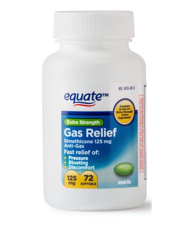 Equate Extra Strength Gas Relief 125 mg 72 Softgels (Twin Pack)