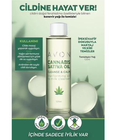 Avon Cannabis Sativa Oil Cleanse & Calm Transforming Oil to Milk Cleanser 125ml - Buy Online on GoSupps.com
