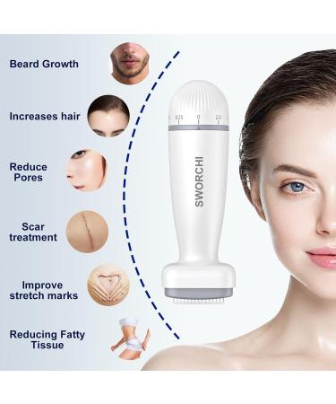 Derma Stamp Microneedling Adjustable Needles with 0-2mm 120 Needles Titanium Microneedle Dermastamp for Men Women Hair Beard Growth Face Body Skin Care - Buy Online on GoSupps.com