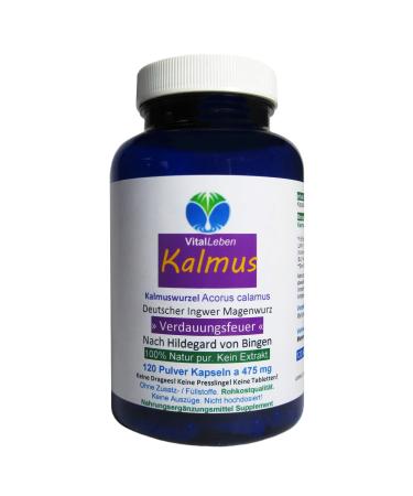 Kalmus root stomach root bitter (fabrics) aperitif & digigif digestion metabolism 120 powder capsules according to Ayurveda & Hildegard von Bingen - pure nature without additives.26860-120 0.48 g (120 pack)