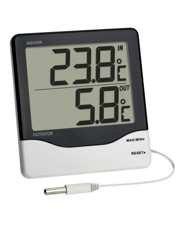 TFA Dostmann Digital Inner Outdoor Thermometer 30.1011 large display maximum and low values indoor and outside temperature black L140 x B24 x H235 mm (L) 102 x (b) 21 (50) x (h) 110 mm modern - Buy Online on GoSupps.com