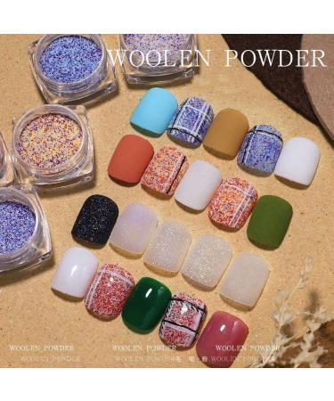 Hot Manicure DIY Nail Art Decoration Sand Pigment Woolen Nails Powder Glitter Dust Knit Weave Design(01) Style01 - Buy Online on GoSupps.com