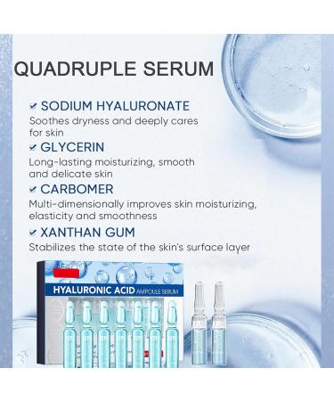 Hyaluronic Acid Concentrated Ampoules For Face Serum Deeply Moisturize Hyaluronic Acid Serum For Face Face Care For A Natural Face Lift Face Serum For Women & Men -7x2ml Ampoules. - Buy Online on GoSupps.com