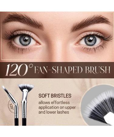 3Pcs Black Folding Lash Brush Set - 2024 Upgrade Angled Mascara Fan & Clump-Free Eyelash/Eyebrow Brushes with Soft Bristles | Perfect Makeup Tool for Flawless Lashes - Buy Online on GoSupps.com