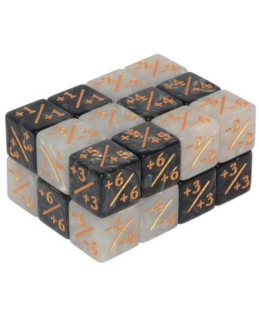 Six Sided Dice Set, 24Pieces Marbling Counter Dice Token Dice Tracking Counter for MTG CCG Card Gaming