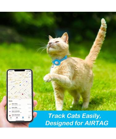 Lafayi 2 Pack Reflective Cat Collar with Airtag Case Adjustable GPS Tracker Personalized with Bell & Safety Lock - Blue - Buy Online on GoSupps.com