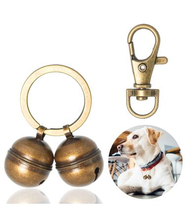 Copper Bells for Dog Collars with Snap Clips - Made of Pure Copper for Dogs/Cat - Clear Sound & No Rust - Save Birds Wildlife, Know Where Your Pet
