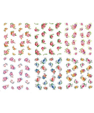 6 Sheets Women Hand-made Accessories Various Nail Stickers Water Sticker Decoration Flower Art - Buy Online on GoSupps.com